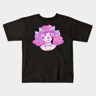 Decora Girl Portrait Sticker Kids T-Shirt